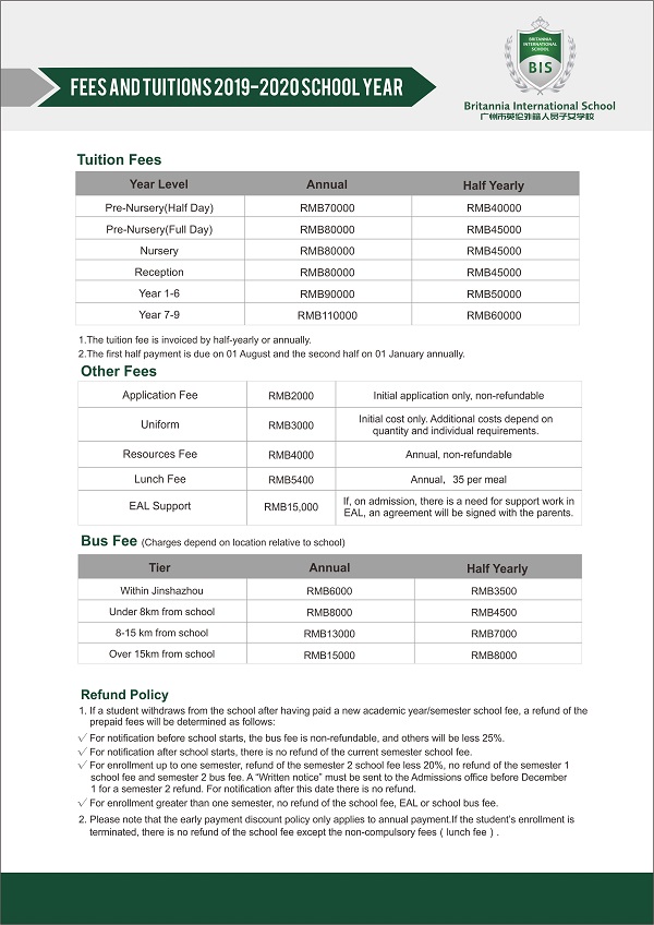 廣州英倫國際學校學費及簡介