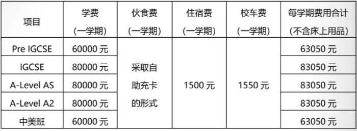 佛山市惟德外國語實驗學(xué)校國際部2024收費參考